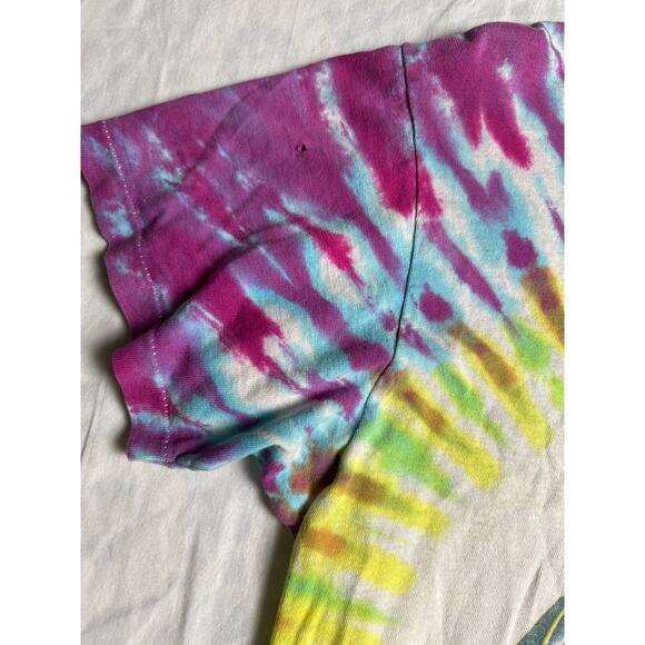 Vintage 80's Woodstock Nation Boot Hanes Size Large 100% Cotton Tie-Dye T-shirt - Picture 5 of 9